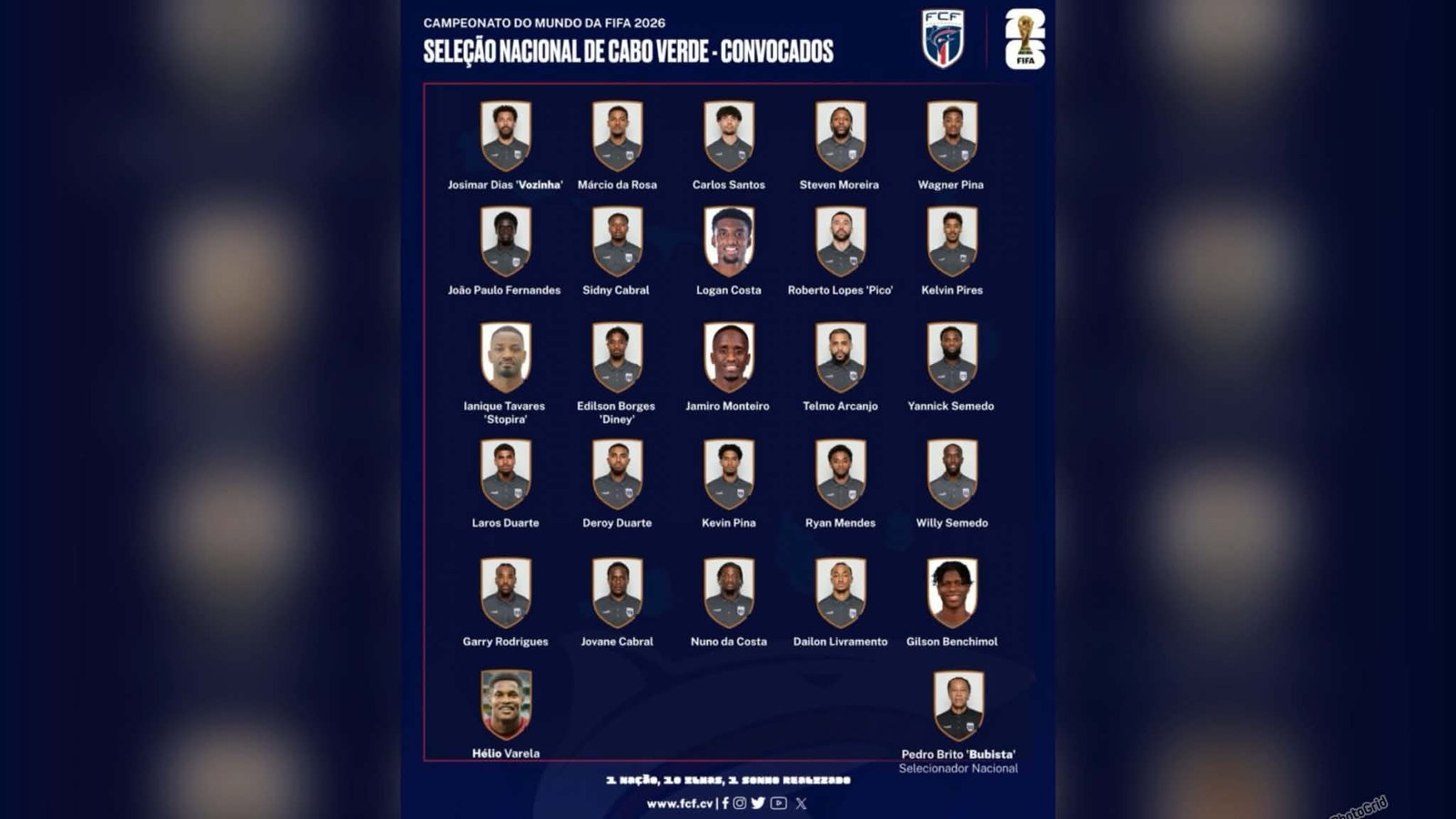MUNDIAL2026: CONHECIDOS OS 26 CONVOCADOS PARA FUTEBOL CABO-VERDIANO 